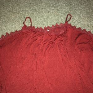 super soft flowy red top